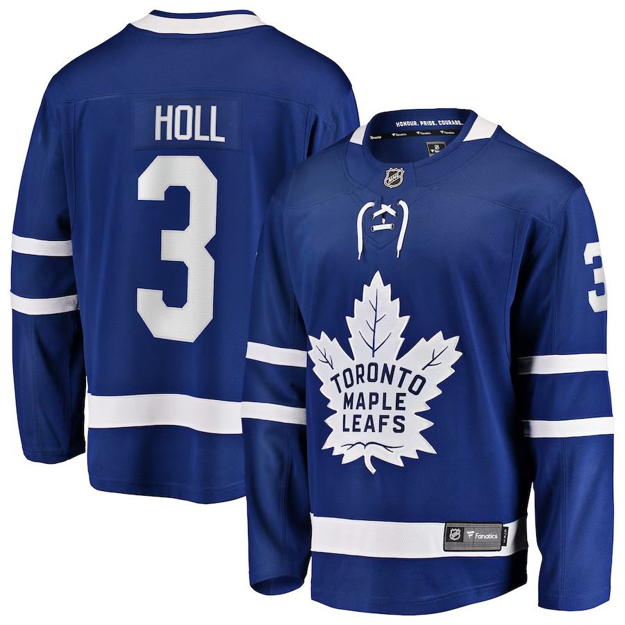 Men Toronto Maple Leafs #3 Justin Holl Fanatics Branded Blue Home Breakaway Player NHL Jersey